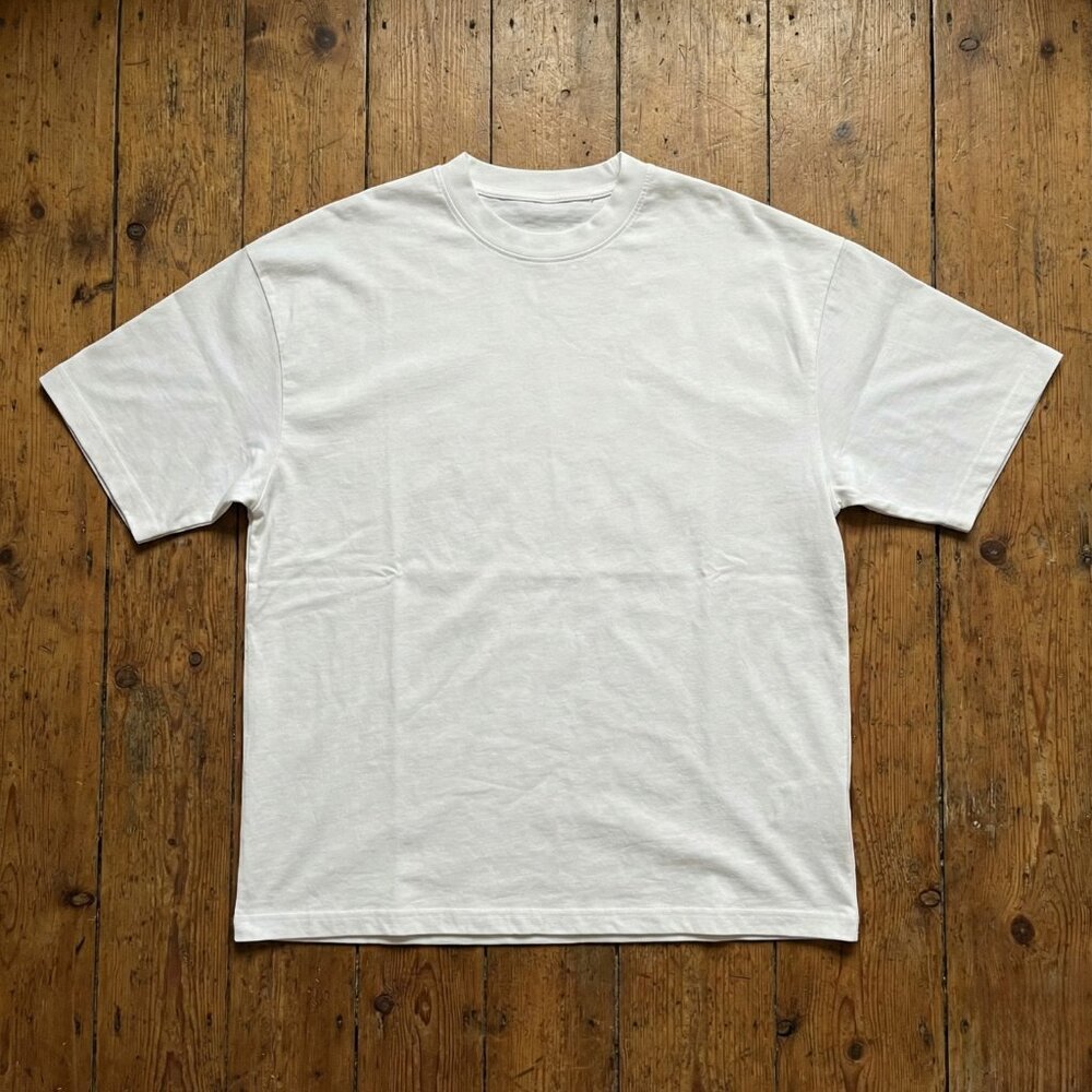 T-Shirt Oversized White Basic Tee Streetwear Cotton Unisex Short Sleeve Loose
